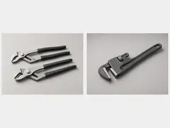 Large adjustable pliers or pipe wrench tool
