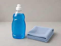 Mild dish soap and a soft cloth tool