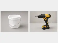 Mixing bucket tool