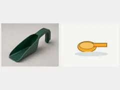 Plastic hand scoop or plastic putty knife tool