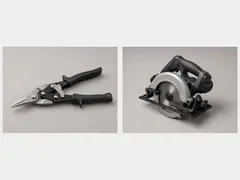 Tin snips or saw suited to the soffit material tool