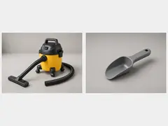 Shop vacuum or small scoop tool
