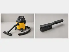 Stiff brush or shop vacuum tool