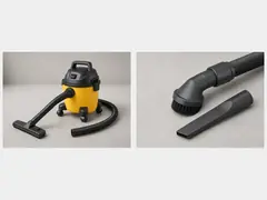 Shop vacuum with brush attachment tool